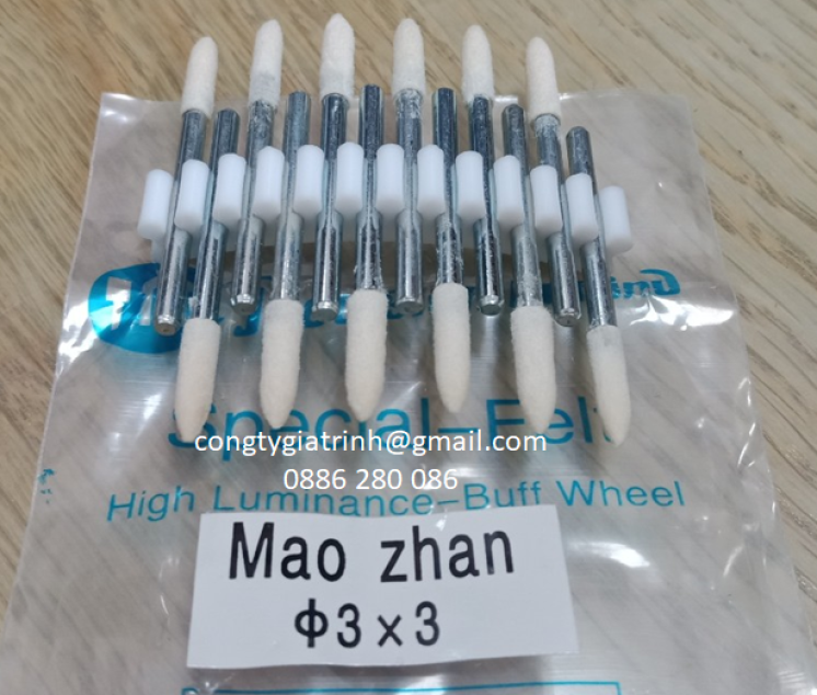 Nỉ trắng nhọn ø3x3 maozhan