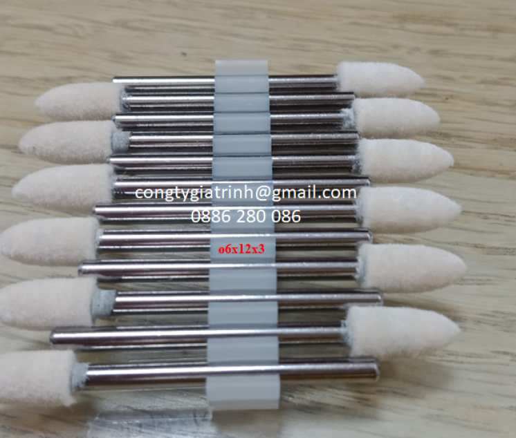 Nỉ trắng nhọn ø6x12x3Joilraplu