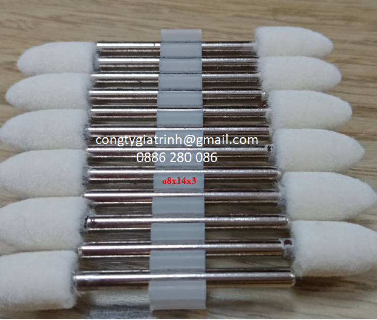 Nỉ trắng nhọn ø8x14x3 Joilraplu