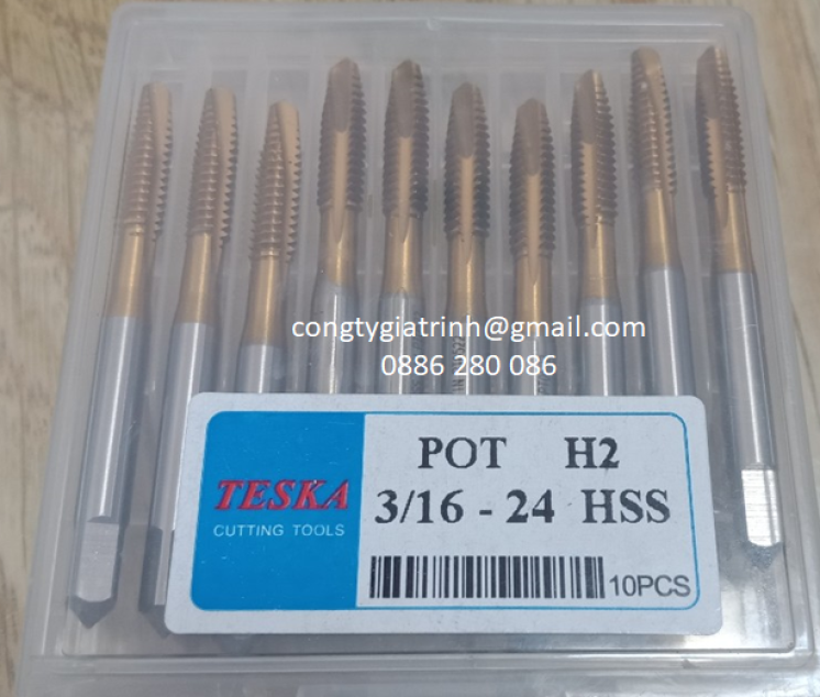 TARO THẲNG VÀNG HSS 3/16-24UNC_TESKA