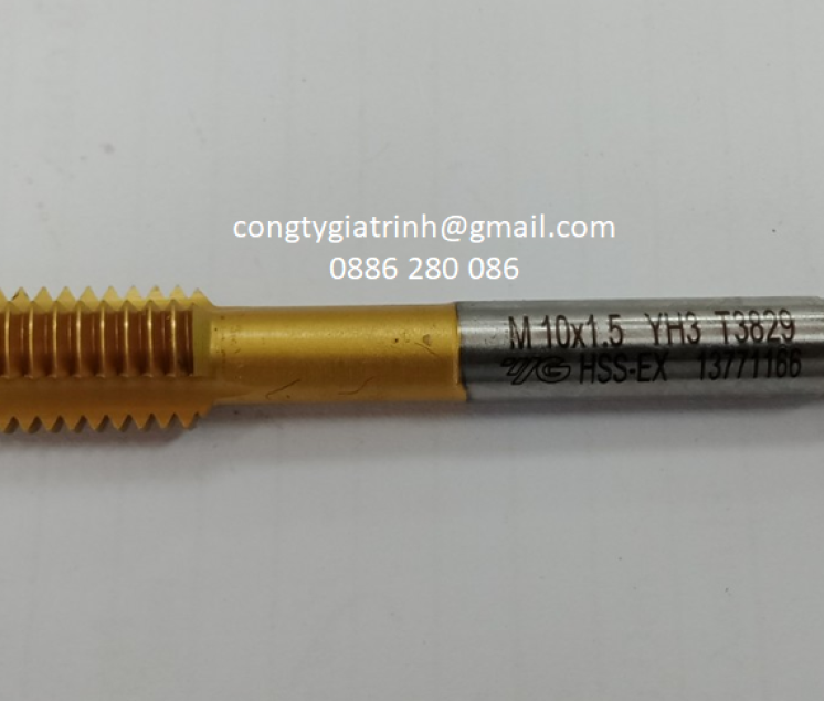 Taro thẳng vàng M10X1.5