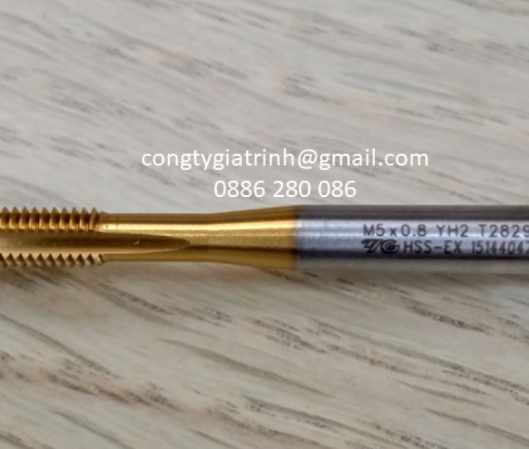 Taro thẳng vàng M5X0.8