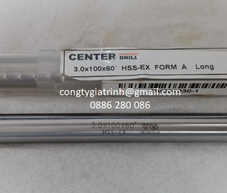 Khoan tâm trắng HSS-EX LONG 3.0X100X60° YG