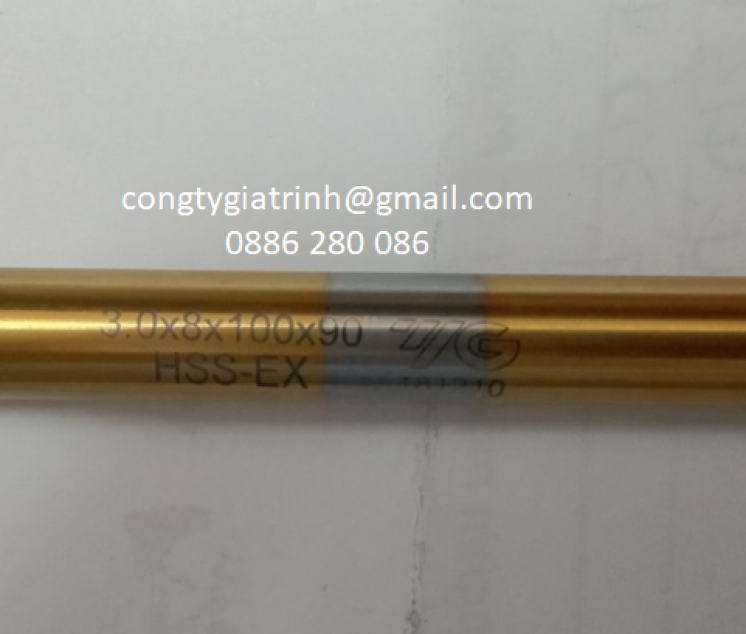 Khoan tâm HSS+Tin M3X8X100X90⁰