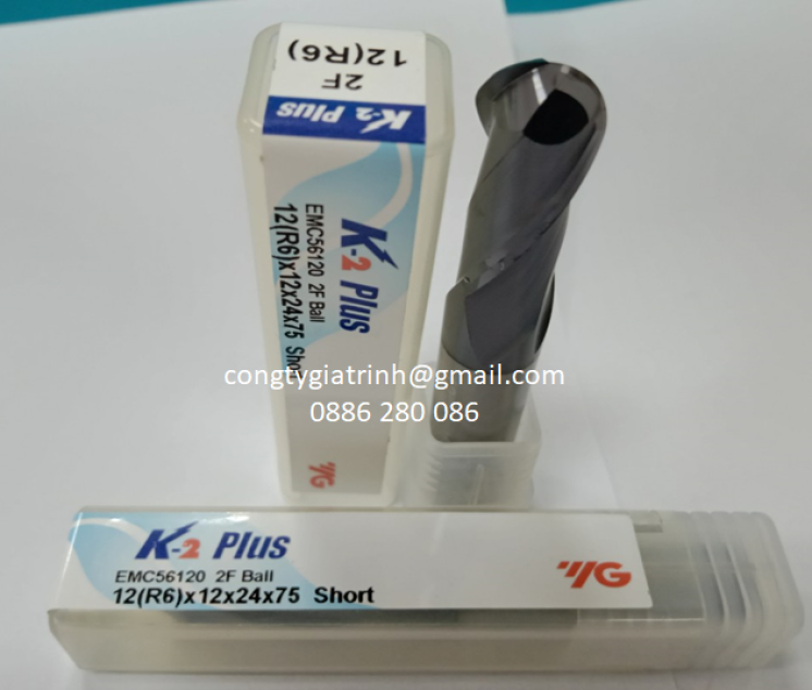 Dao phay hợp kim K2 Plus D12R6X24X75X2T YG