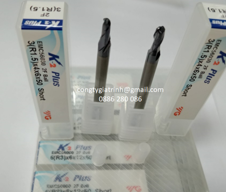 Dao phay hợp kim K2 Plus D3R1.5X6XD4X50X2T YG