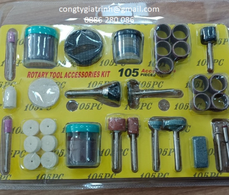 Bộ phụ kiện máy khoan mài mini 105 món